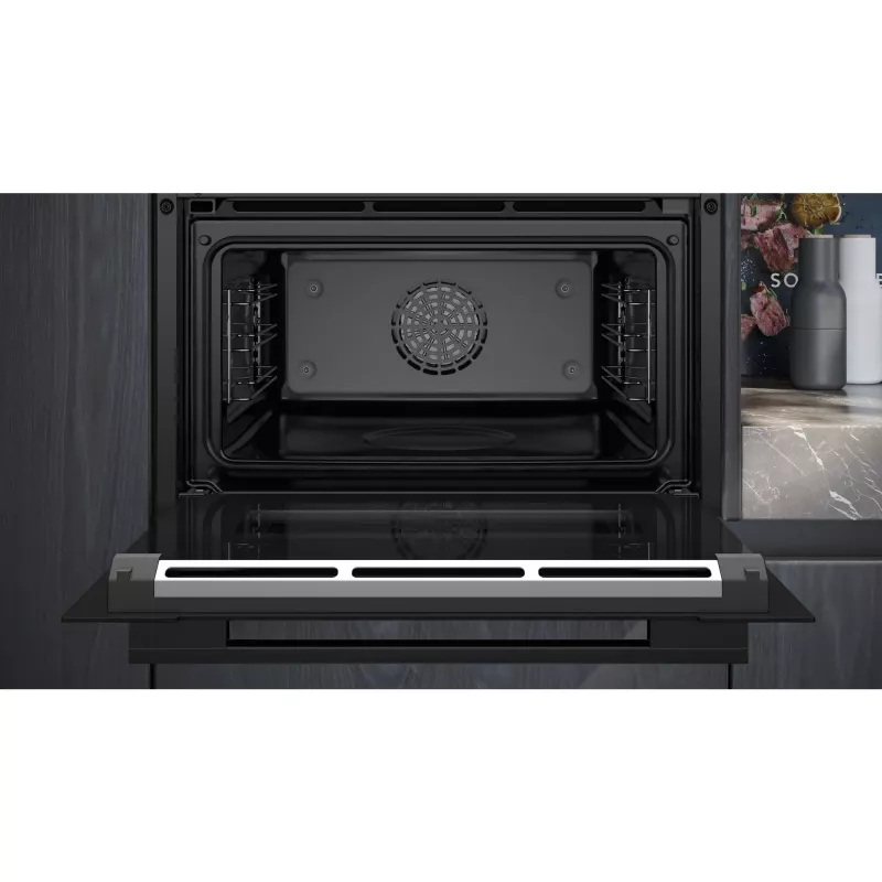 Siemens CS736G1B1 iQ700 Built-in Compact Oven with Steam Function, 47 L, TFT Touch Display, Home Connect, Black