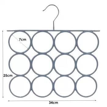 SAUBER PVC-Coated Metal Hanger for Scarves Grey