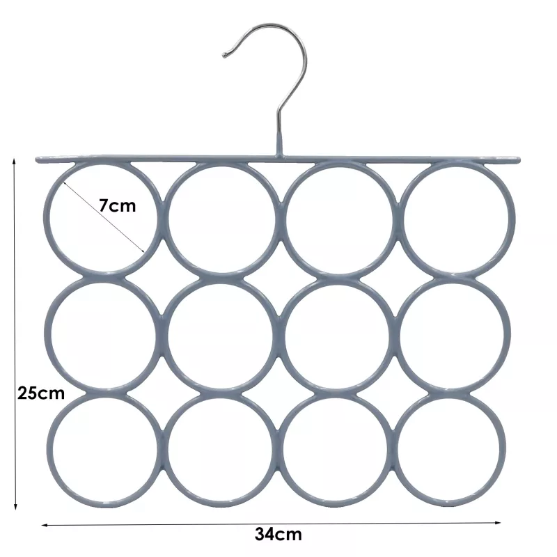 SAUBER PVC-Coated Metal Hanger for Scarves Grey
