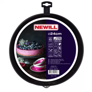NEWILL Springform Cake Tin Ø24x7.6 cm Black Non-Stick Carbon Steel