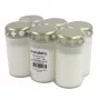 CANDELA Grave Candles with Caps Set of 6, Burning Time ~40h, White