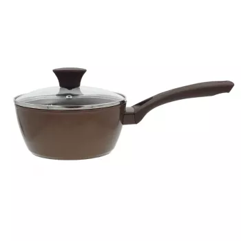 NEWILL Natura Sauce Pot with Glass Lid 18 cm Induction Brown
