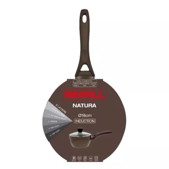 NEWILL Natura Sauce Pot with Glass Lid 18 cm Induction Brown