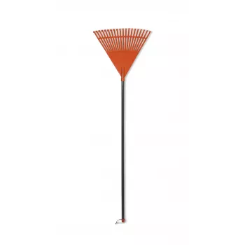 HORTUS Leaf Rake with Aluminium Handle, Orange 45 cm Head, 20 Tines