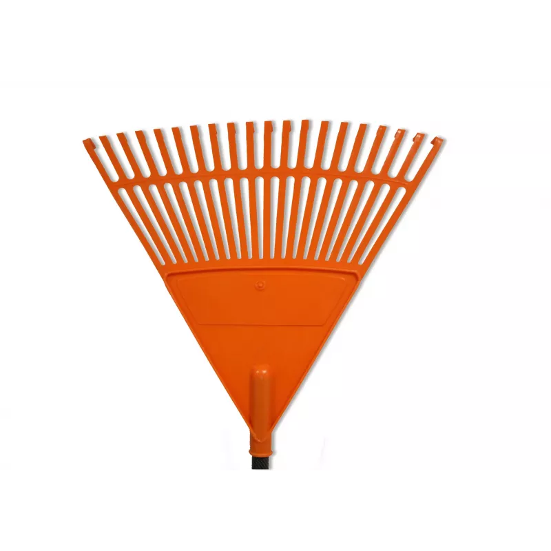HORTUS Leaf Rake with Aluminium Handle, Orange 45 cm Head, 20 Tines
