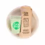 GOGREEN Compostable Picnic Dish Set for 4 Persons, 24 Pieces, Plant-Based, Natural White