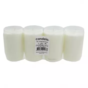 CANDELA Grave Candles Oil Set of 4, Burning Time ~60h, White