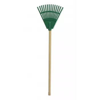 HORTUS Small Hand Rake with Handle Green 20 cm 14 Tines