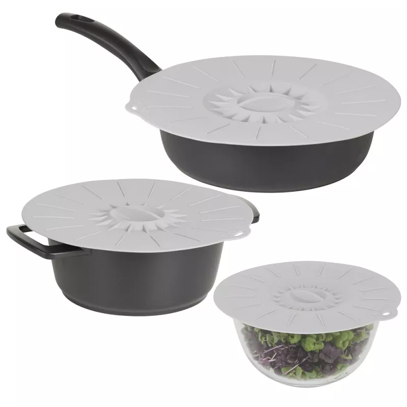 ASI COLLECTION Silicone Lid Set of 3 Ø20/26/30cm Grey