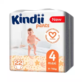Kindii Maxi Size 4 Disposable Diapers (9-15 kg) 22 pcs