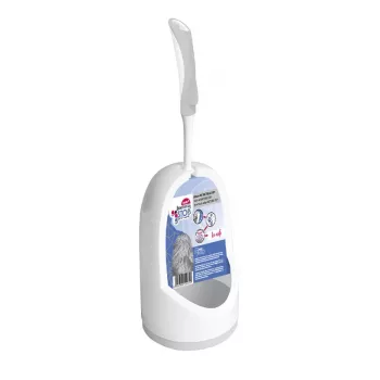 YORK BACTERIA STOP Toilet Brush & Holder Set with Silicone Head and Ceramic Base