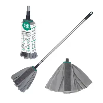 Microfiber Mop Head with Telescopic Handle Eco Ego CIRCULAR RUBI