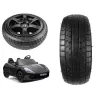 LEAN CARS Front Wheel for Perfecta YSA021A Ride-On Car, 250 mm, Black