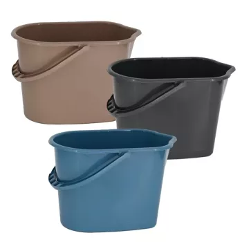 YORK Rectangular Bucket 10 L – Durable Polypropylene, Galvanized Steel Handle, Stackable