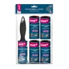 YORK Dust Roller with 4 Spares – Lint Roller Set, 5 Rolls Total, 53 Sheets Per Roll, 10 cm Width