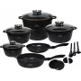 Zilner Marble 17-Piece Cookware Set Black ZL-8636