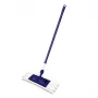 YORK Smart Flat Mop Brush 45x15 cm with Telescopic Handle 74-130 cm, Microfiber, Grey/Blue