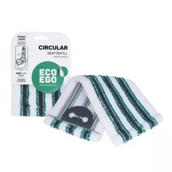 Eco Ego Replaceable Microfibre Mop Cloth for Rotary Mops, 350 mm, White