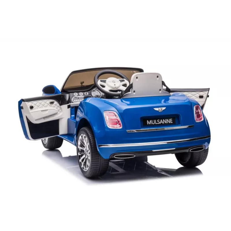 LEAN CARS Battery-Powered Bentley Mulsanne Blue Painted 12V Kids Ride-On Car