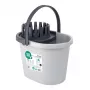 ECO EGO Oval Bucket with Round Push Button, 10L, Silver/Grey