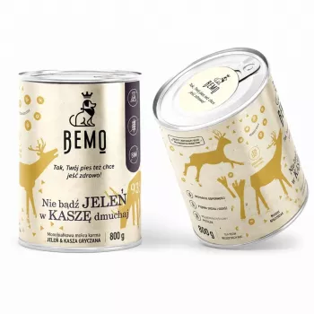 BEMO Nie bądź Jeleń w kaszę dmuchaj Mono - Wet Dog Food - 800g