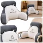 LEAN TOYS Backrest Armchair Back Support for Armchair Bed White Gray 60 x 40 cm
