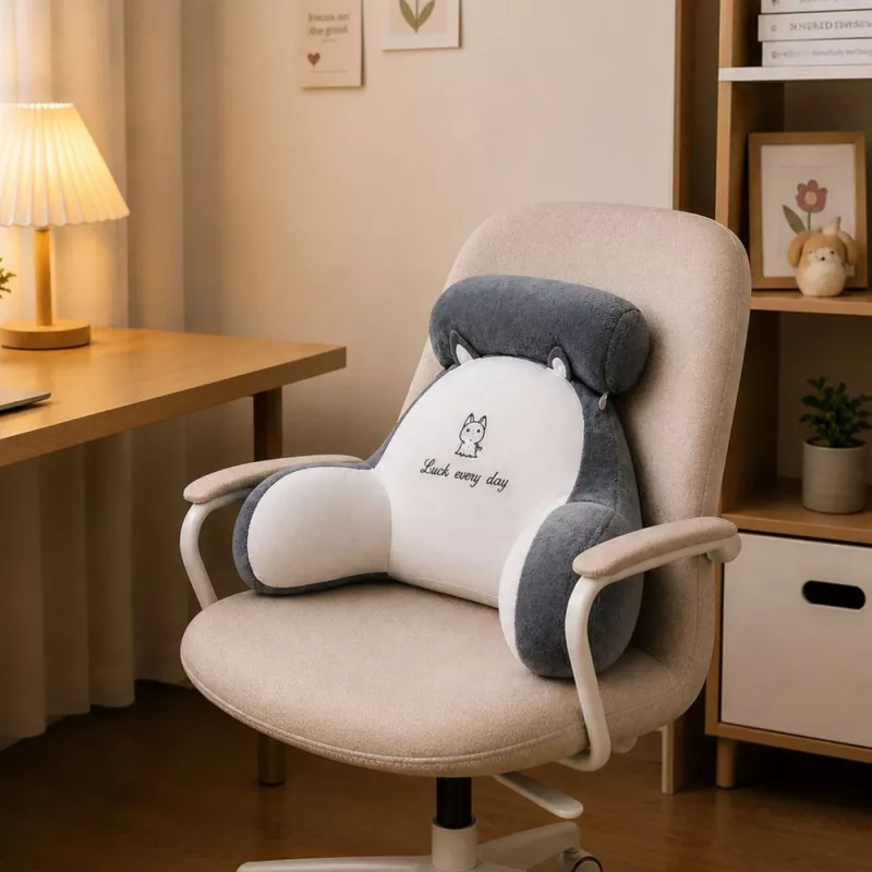 LEAN TOYS Backrest Armchair Back Support for Armchair Bed White Gray 60 x 40 cm
