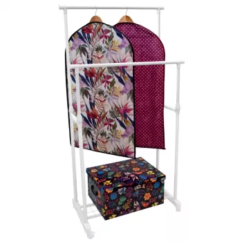 ORDINETT Deluxe Double White 88x43x98-175cm Vertical Clothes Airer