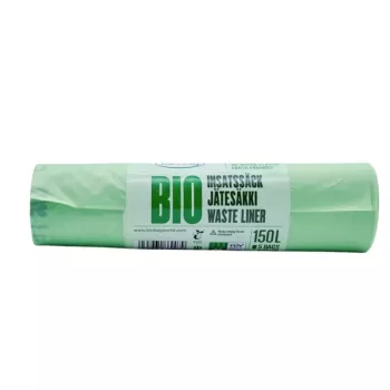 BioBag Compostable Garbage Bags 125/150L, 5 per Roll, 75x115 cm, Green