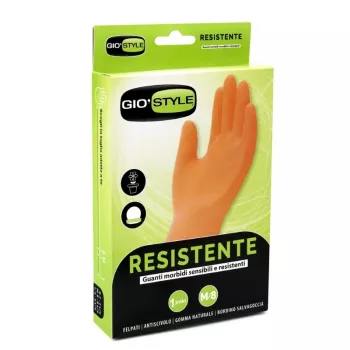 GIOSTYLE Multifunctional Durable Natural Latex Gloves Orange M/8 Size 31x10x0.5cm