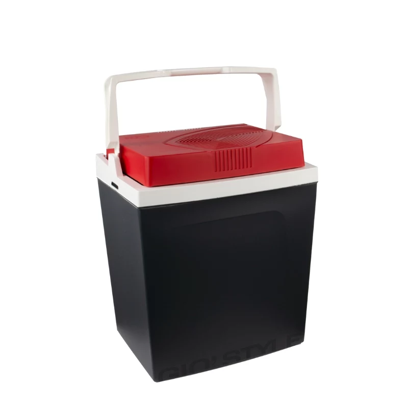 GIOSTYLE Brio 26 Electric Cool Box 12/230V 26L Dark Gray with Red/Blue Accents