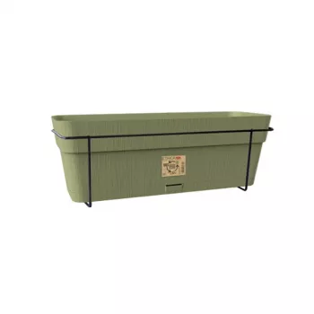 STEFANPLAST Balcony Set with Automatic Watering System and Metal Support 50x18x17 cm Green