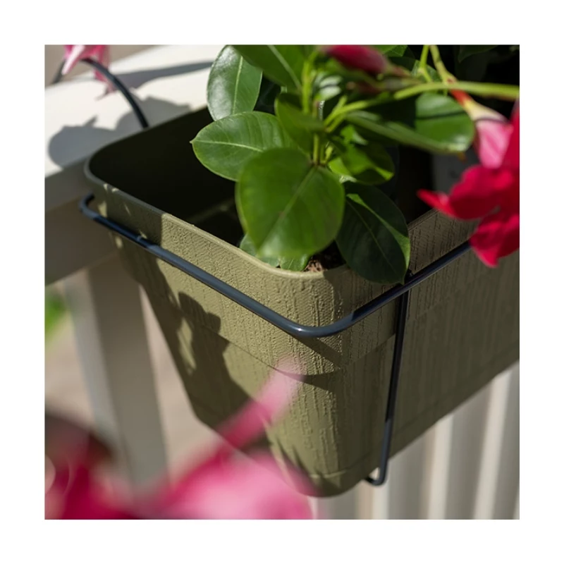 STEFANPLAST Balcony Set with Automatic Watering System and Metal Support 50x18x17 cm Green
