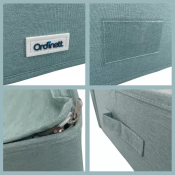ORDINETT Rectangular Storage Box with Zipper 42x32x14 cm Mint