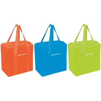 GIOSTYLE Fiesta Vertical Assorted Thermal Bag, Orange/Light Blue/Green