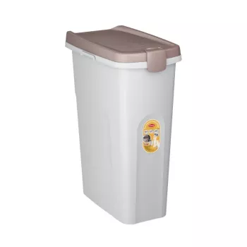 STEFANPLAST Pet Food Storage Container with Wheels 40L 15kg White/Light Gray