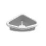 STEFANPLAST Sprint Corner Cat Litter Tray 56x40x14 cm White/Grey