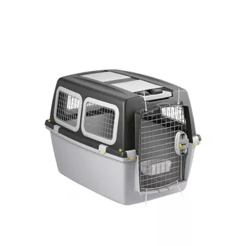 STEFANPLAST Gulliver 5 Plus Transport Cage for Medium-Large Dogs, 81x61x60 cm, Dark Grey/Light Grey