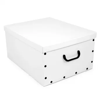 ORDINETT Cardboard Box 49x39x25cm Big Box Solid Colour Assorted White/Black/Navy/Light Grey