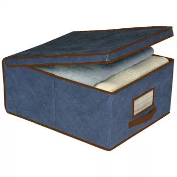 ORDINETT Box Fabric 48x36x19 cm Blue