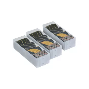 ORDINETT Top Class Organiser Set 3-Piece Small Clear Plastic Desk Drawer Storage 30.5x10x7.5cm