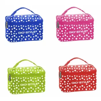 GIOSTYLE Thermal Lunch Bag Stars, Assorted Colours (Red, Green, Blue, Pink)