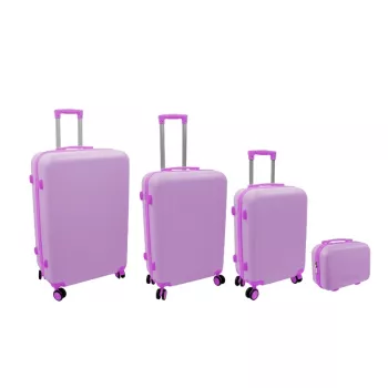 ORDINETT 4-Piece Hardside Suitcase Set 98L/60L/43L/15L Pink