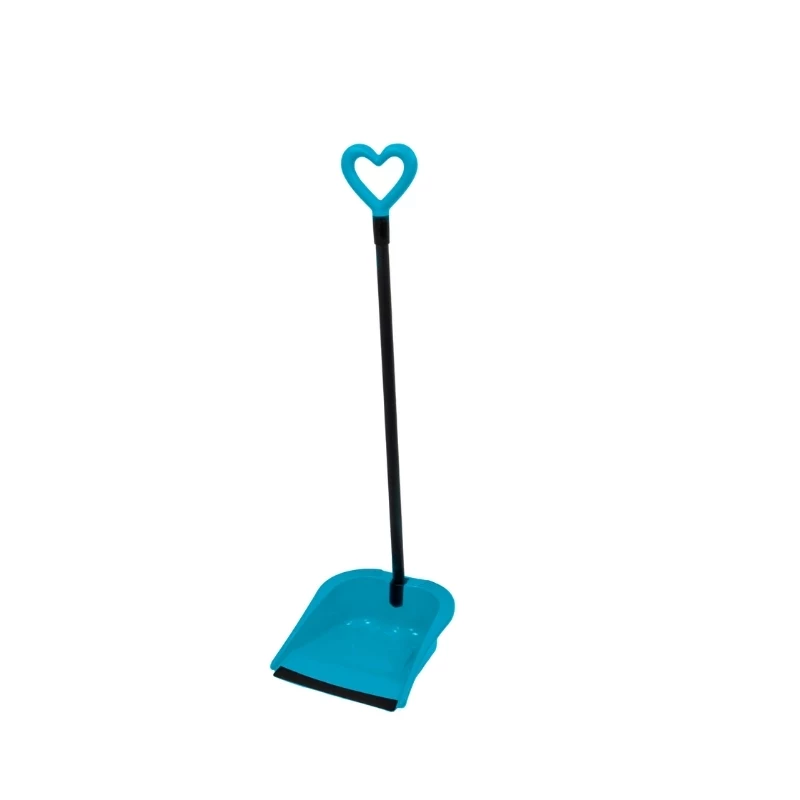 GIOSTYLE Rubber Hair Scoop Love Dustpan and Brush Set, 24.5x27x85 cm, Assorted Colours