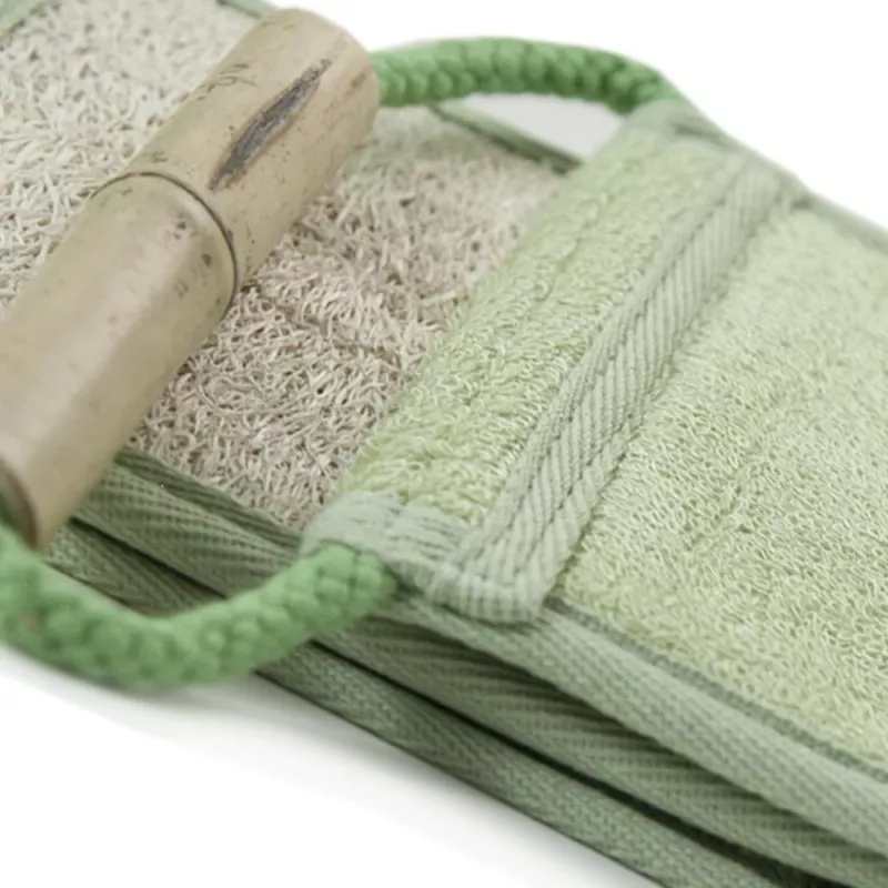 MARTINI SPA Luffa and Bamboo Strip Bamboo - Natural Exfoliating Bath Strip with Dual-Sided Texture