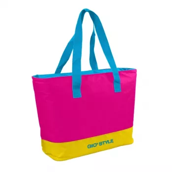 GIOSTYLE Thermal Bag Beach Fluo Tote Assorted, 24L, Green/Pink/Yellow/Light Blue