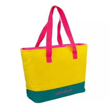 GIOSTYLE Thermal Bag Beach Fluo Tote Assorted, 24L, Green/Pink/Yellow/Light Blue