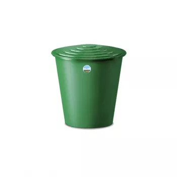 STEFANPLAST Water Barrel 210L with Lid and Tap Ø76.5x84cm Green