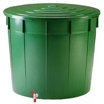 STEFANPLAST Water Barrel 500L with Lid and Tap Ø100x85cm Green