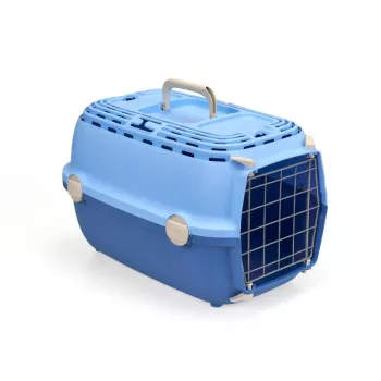 STEFANPLAST Transport Cage Horizon 1 with Metal Door 48x32x30 cm Light Blue/Blue